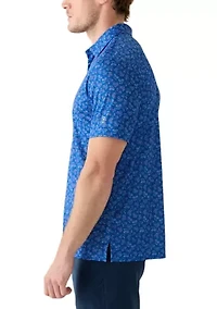 Men's Americana Golf Cart Print Polo Shirt