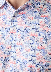 Men's Deep Sea Conversational Printed Polo Shirt