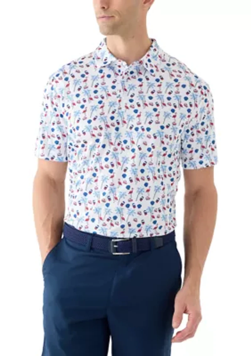 Men's Americana Summer Printed Polo Shirt