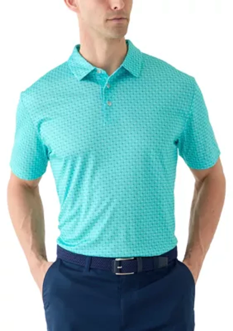 Men's Micro Golf Printed Conversational Polo Shirt