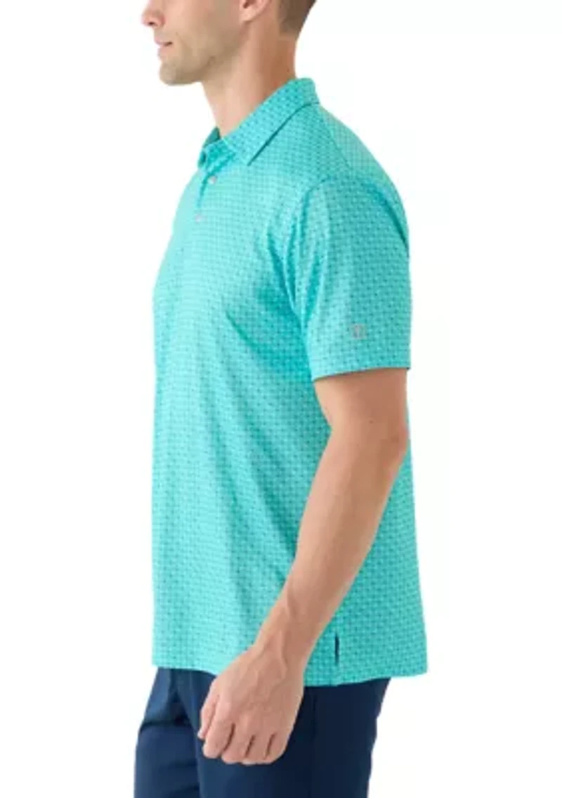 Men's Micro Golf Printed Conversational Polo Shirt