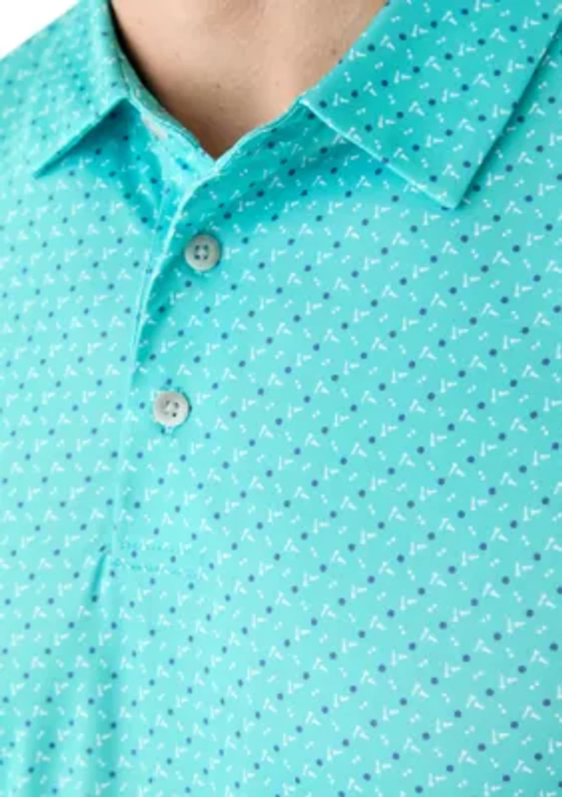 Men's Micro Golf Printed Conversational Polo Shirt