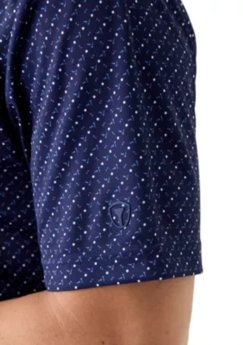 Men's Micro Golf Printed Conversational Polo Shirt