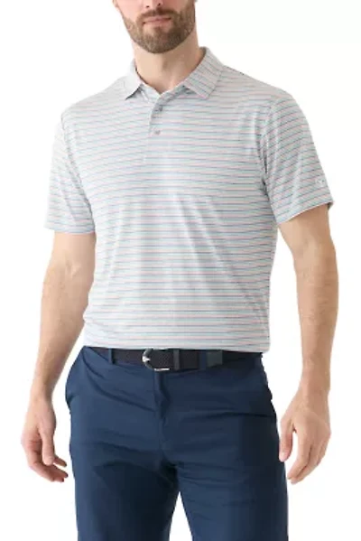 Men's Multi Colored Stripe Heather Polo Shirt