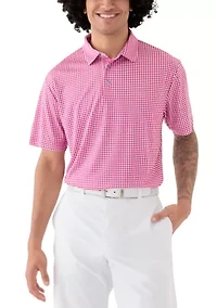 Men's Gingham Print Polo Shirt