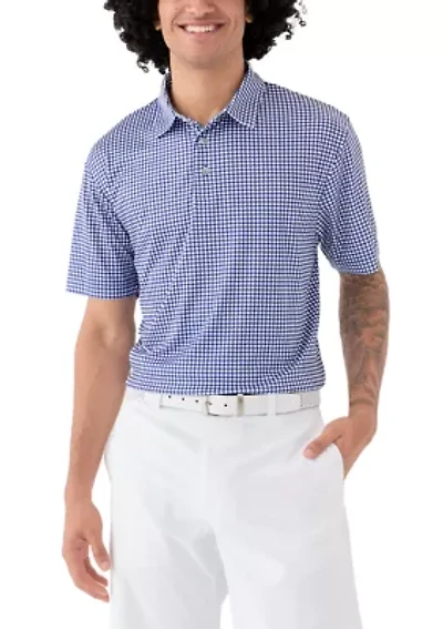 Men's Gingham Print Polo Shirt