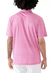 Men's Gingham Print Polo Shirt