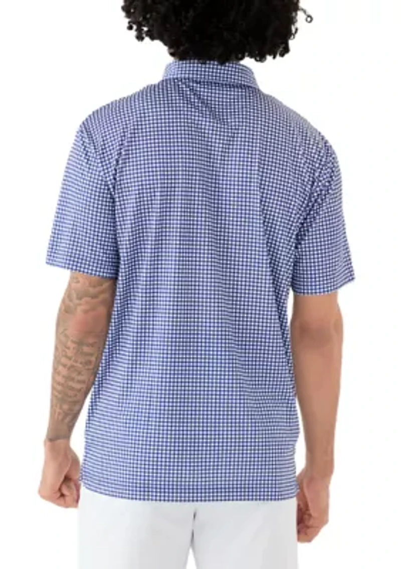 Men's Gingham Print Polo Shirt