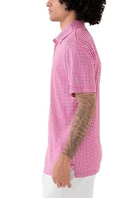 Men's Gingham Print Polo Shirt