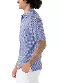 Men's Gingham Print Polo Shirt