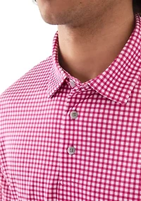 Men's Gingham Print Polo Shirt