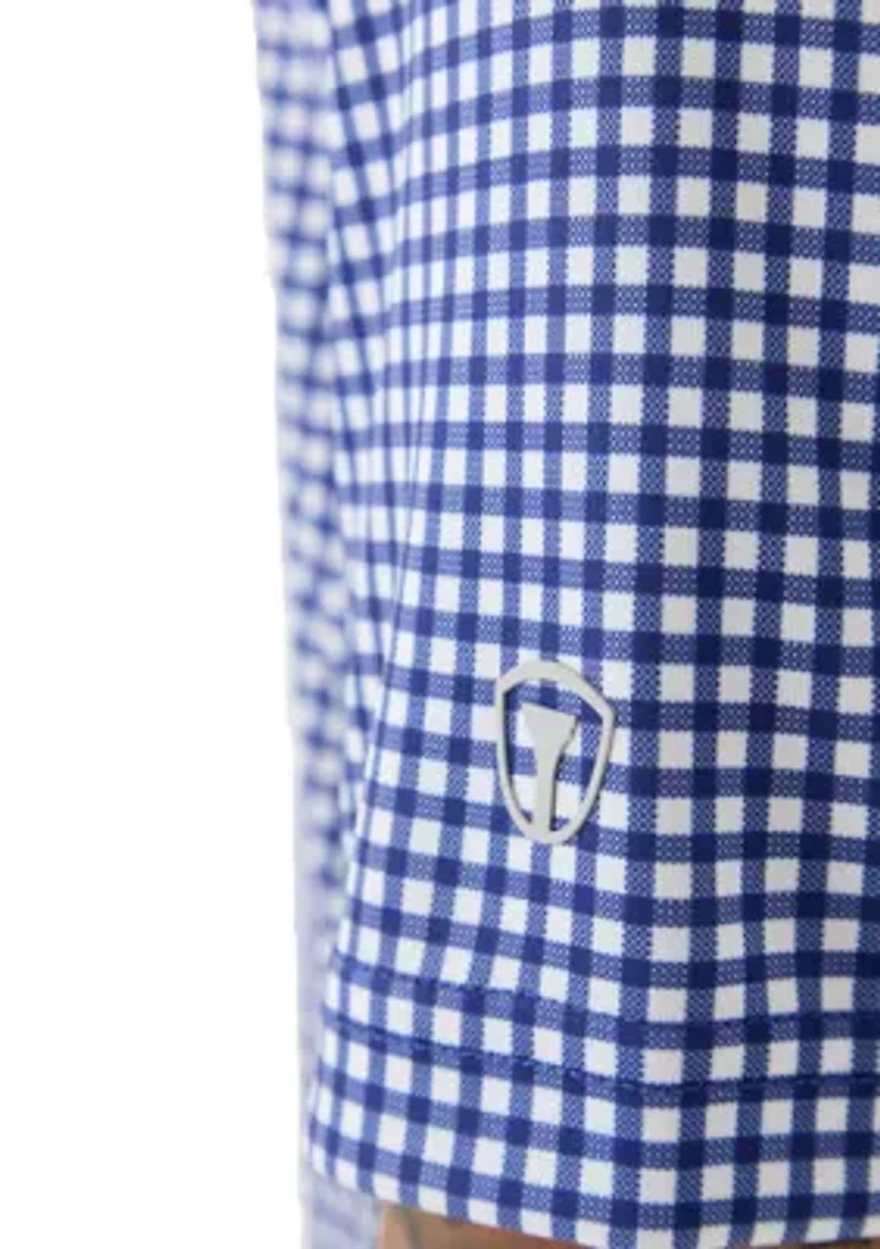 Men's Gingham Print Polo Shirt