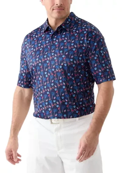 Big & Tall Short Sleeve American Summer Conversation Polo Shirt
