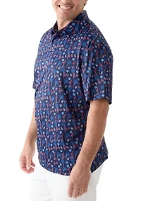 Big & Tall Short Sleeve American Summer Conversation Polo Shirt