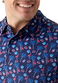 Big & Tall Short Sleeve American Summer Conversation Polo Shirt
