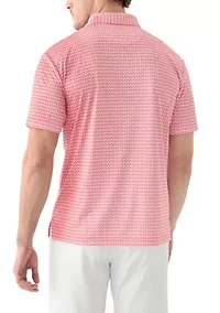 Big & Tall Short Sleeve Regimental Crab Print Polo Shirt