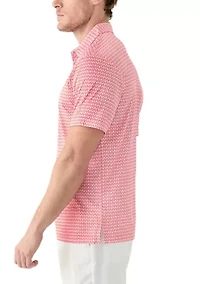 Big & Tall Short Sleeve Regimental Crab Print Polo Shirt