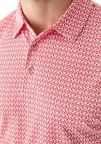 Big & Tall Short Sleeve Regimental Crab Print Polo Shirt
