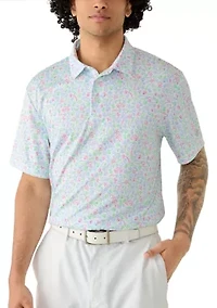 Men's Ocean Print Polo Shirt