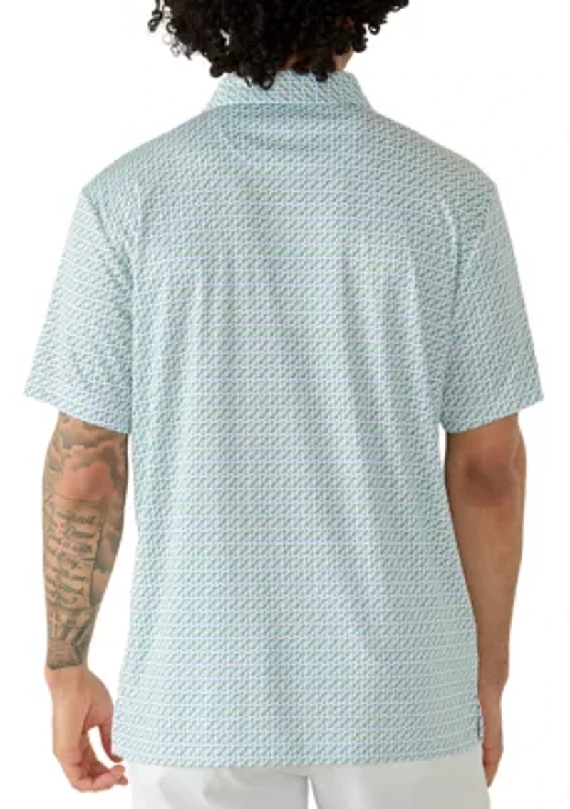 Men's Slice Print Polo Shirt