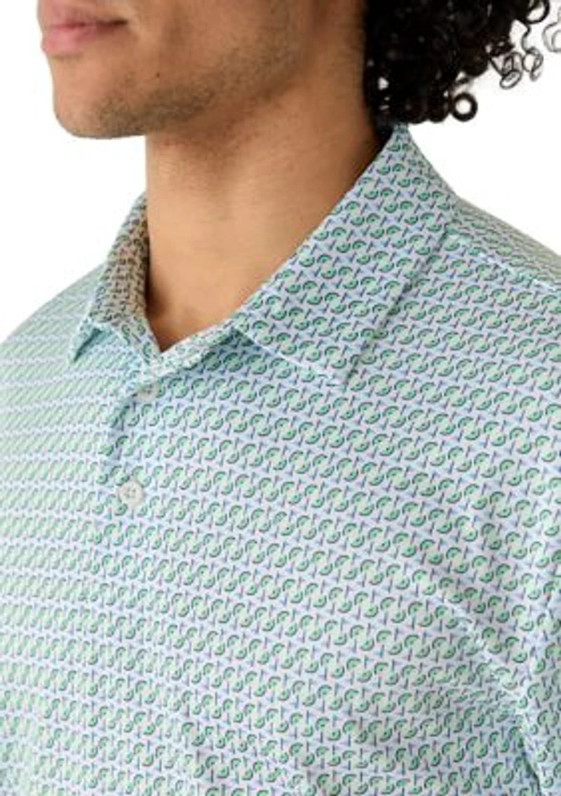 Men's Slice Print Polo Shirt