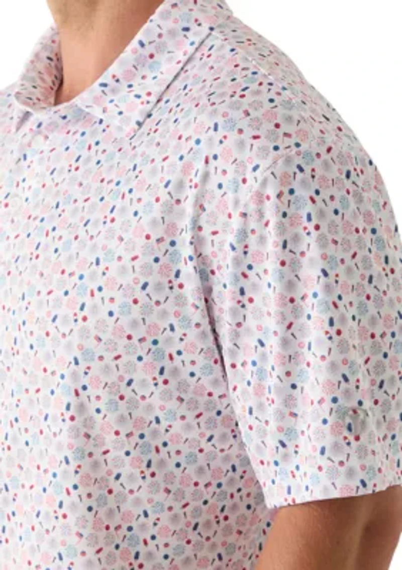 Men's Short Sleeve Firework and Popsicle Polo Shirt