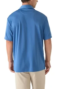 Men's Short Sleeve Performance Micro Mesh Texture Polo Shirt