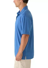 Men's Short Sleeve Performance Micro Mesh Texture Polo Shirt