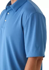 Men's Short Sleeve Performance Micro Mesh Texture Polo Shirt