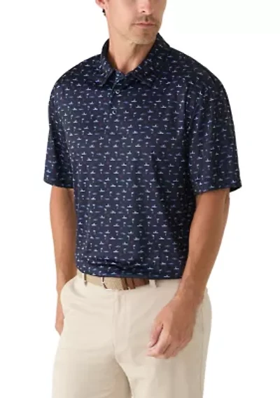 Men's Short Sleeve Surfing Dog Polo Shirt