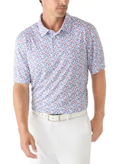 Men's Short Sleeve American Floral Polo Shirt