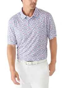Men's Short Sleeve American Floral Polo Shirt
