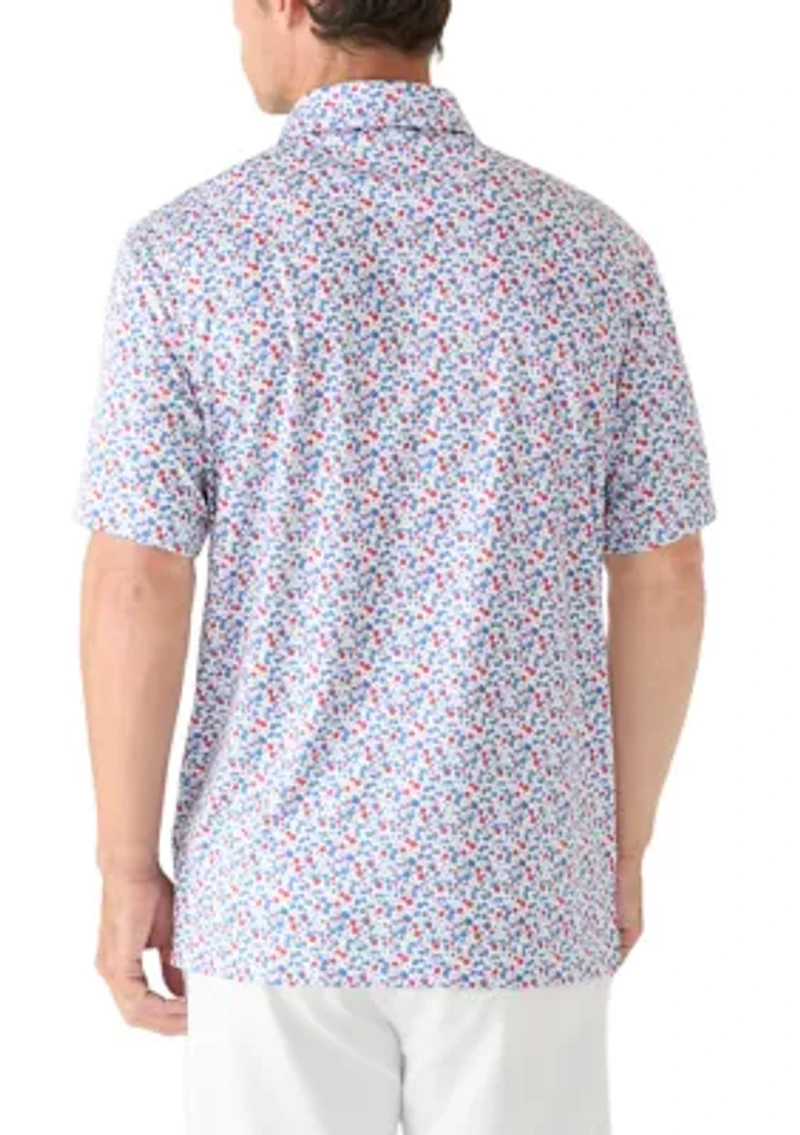 Men's Short Sleeve American Floral Polo Shirt