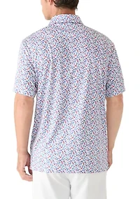 Men's Short Sleeve American Floral Polo Shirt