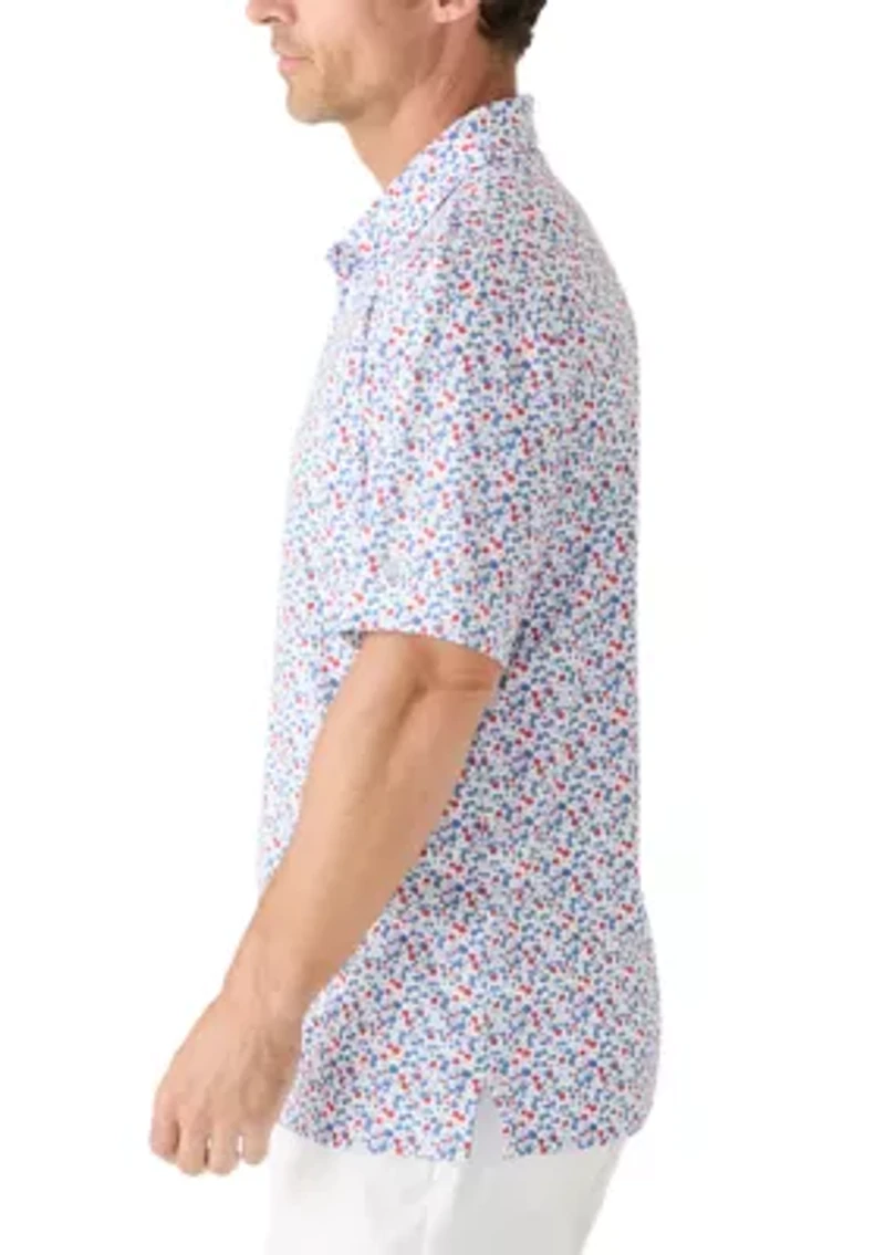 Men's Short Sleeve American Floral Polo Shirt