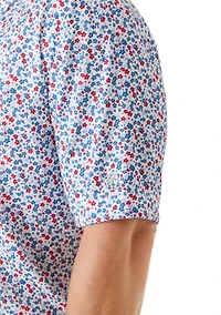 Men's Short Sleeve American Floral Polo Shirt