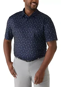 Big & Tall Short Sleeve Surfing Dog Polo Shirt