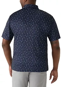 Big & Tall Short Sleeve Surfing Dog Polo Shirt