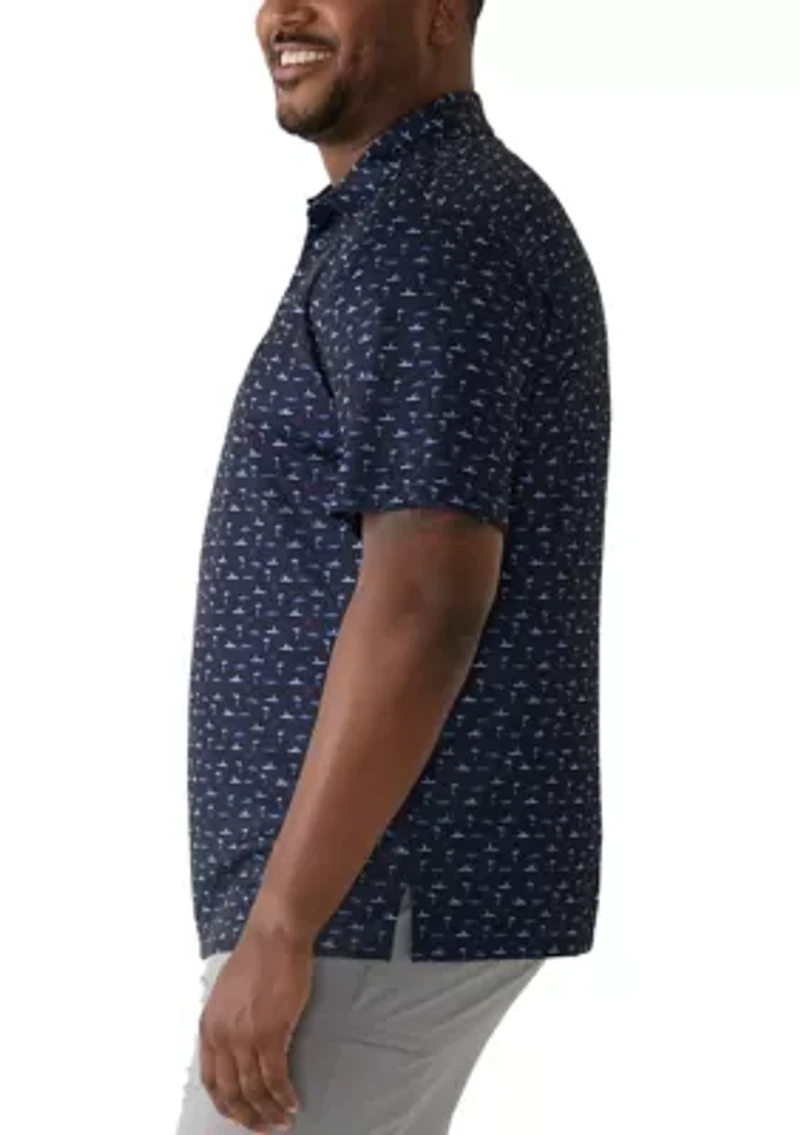 Big & Tall Short Sleeve Surfing Dog Polo Shirt