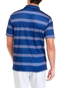 Men's Short Sleeve Allover Stripe Polo Shirt