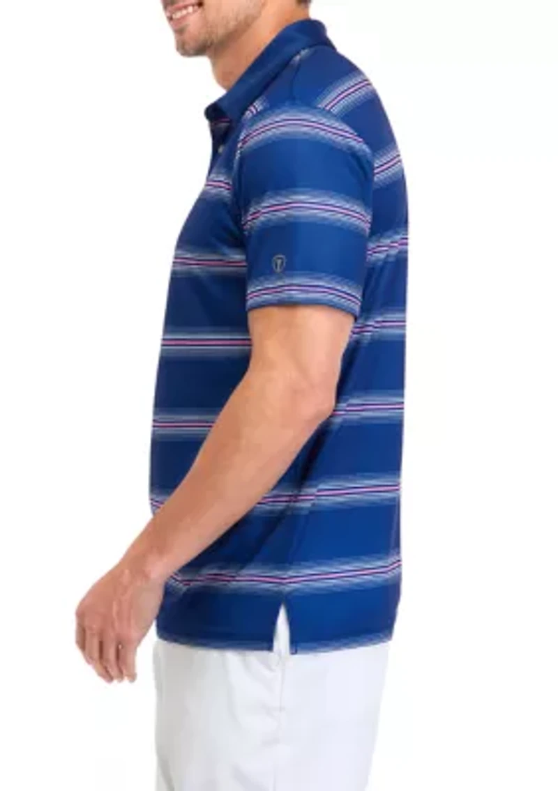 Men's Short Sleeve Allover Stripe Polo Shirt