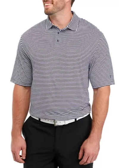 Big & Tall Short Sleeve 2 Color Stripe Polo Shirt