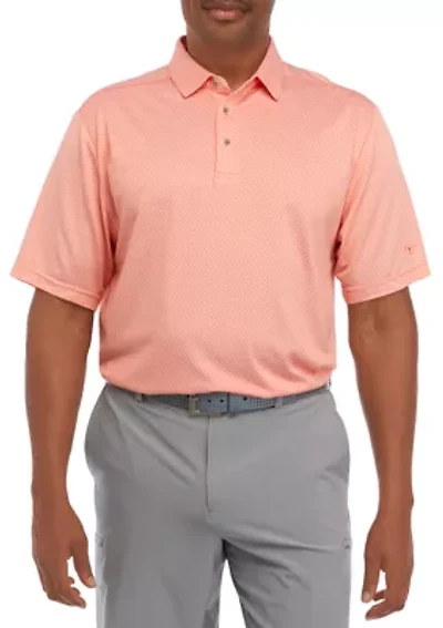 Big & Tall Short Sleeve Mini Argyle Jacquard Polo Shirt