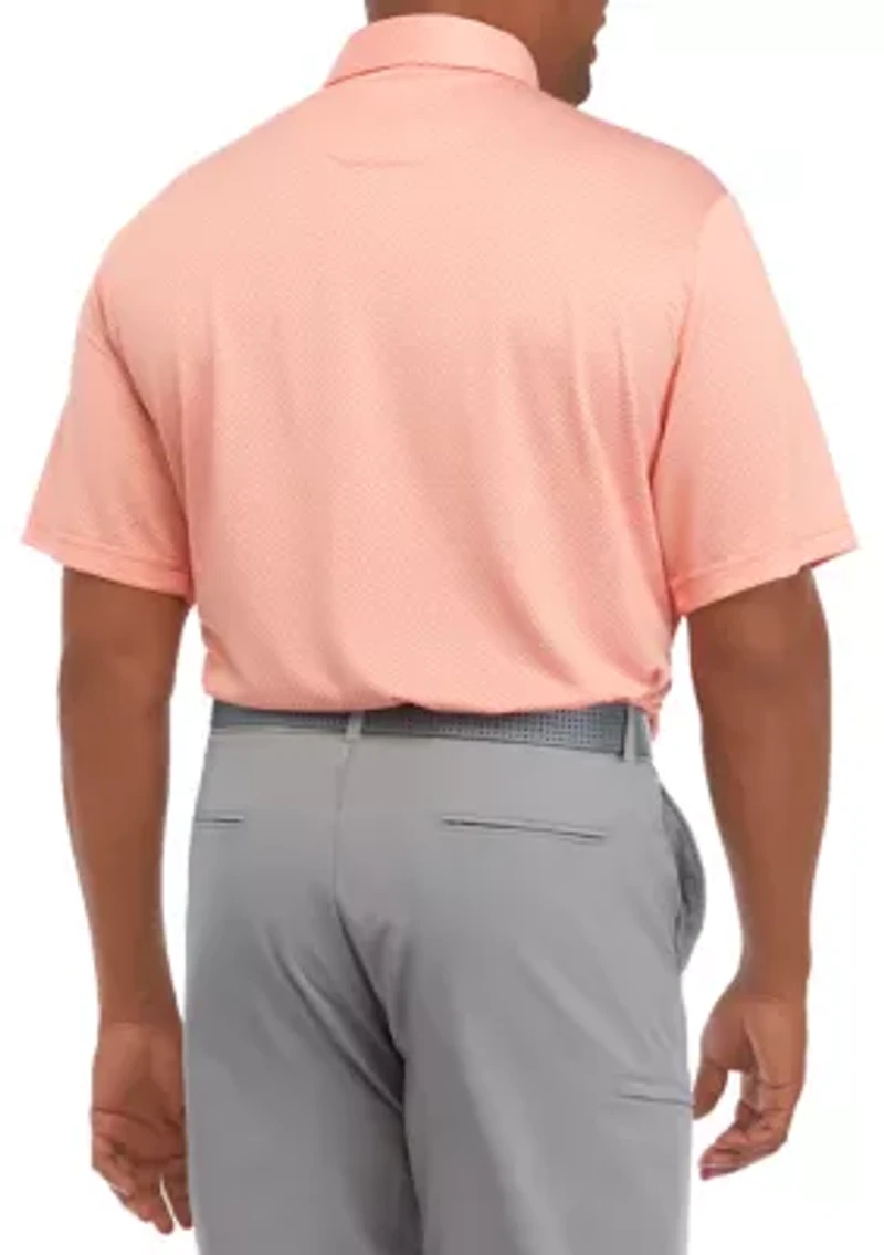 Big & Tall Short Sleeve Mini Argyle Jacquard Polo Shirt