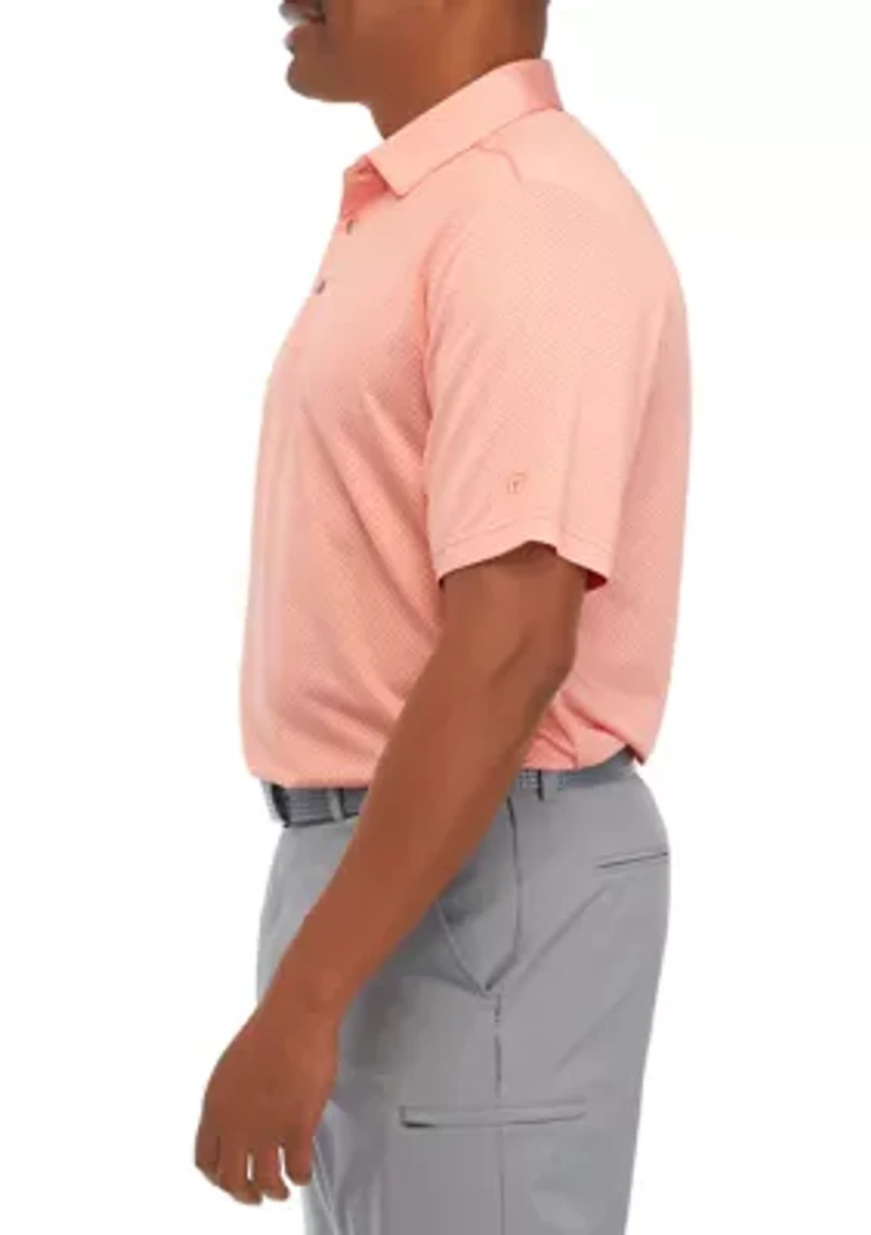 Big & Tall Short Sleeve Mini Argyle Jacquard Polo Shirt