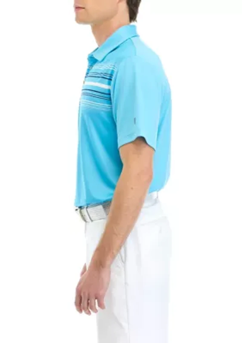 Men's Printed Chest Stripe Polo Shirt