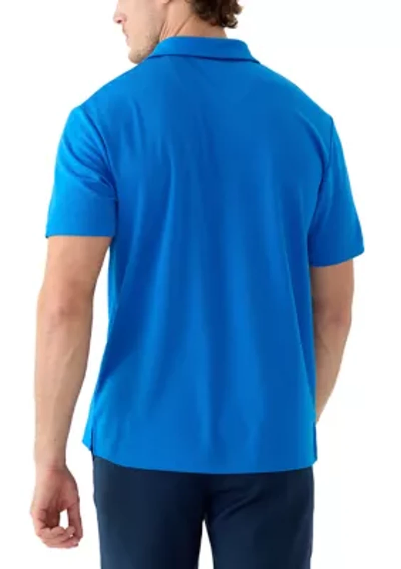 Men's Short Sleeve Performance Micro Mesh Textured Polo Shirt
