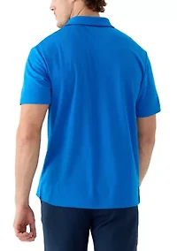 Men's Short Sleeve Performance Micro Mesh Textured Polo Shirt