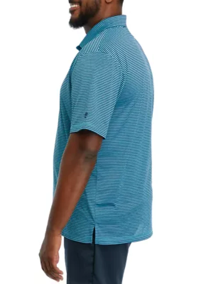 Big & Tall Short Sleeve Fashion Feeder Stripe Polo Shirt