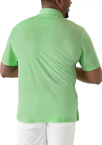 Big & Tall Short Sleeve Performance Micro Mesh Texture Polo Shirt